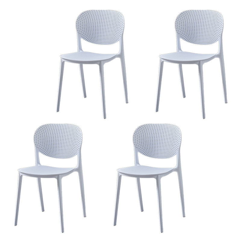 Plastic Scandinavian Kitchen Dining Room Side Chair Open Back Chair White 4 Piece Set Clearhalo ' kitchen&dining_furn' 'Dining Chairs' 'Dining Tables & Seating' 'dining_chair' 'furn' 'furn_dining_chair' 'Furniture' 'furniture_dining_chair' 'Kitchen & Dining Furniture' 'kitchen' 4481014