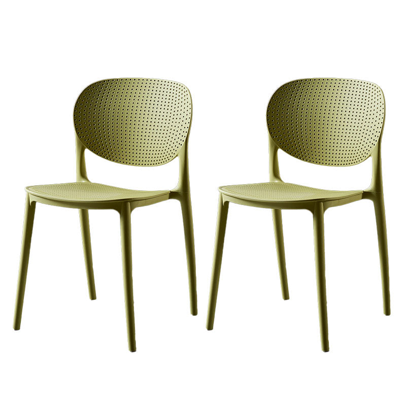 Plastic Scandinavian Kitchen Dining Room Side Chair Open Back Chair Pea Green 2 Piece Set Clearhalo ' kitchen&dining_furn' 'Dining Chairs' 'Dining Tables & Seating' 'dining_chair' 'furn' 'furn_dining_chair' 'Furniture' 'furniture_dining_chair' 'Kitchen & Dining Furniture' 'kitchen' 4481016