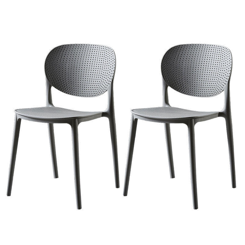 Plastic Scandinavian Kitchen Dining Room Side Chair Open Back Chair Light Gray 2 Piece Set Clearhalo ' kitchen&dining_furn' 'Dining Chairs' 'Dining Tables & Seating' 'dining_chair' 'furn' 'furn_dining_chair' 'Furniture' 'furniture_dining_chair' 'Kitchen & Dining Furniture' 'kitchen' 4481019
