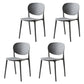 Plastic Scandinavian Kitchen Dining Room Side Chair Open Back Chair Light Gray 4 Piece Set Clearhalo ' kitchen&dining_furn' 'Dining Chairs' 'Dining Tables & Seating' 'dining_chair' 'furn' 'furn_dining_chair' 'Furniture' 'furniture_dining_chair' 'Kitchen & Dining Furniture' 'kitchen' 4481020