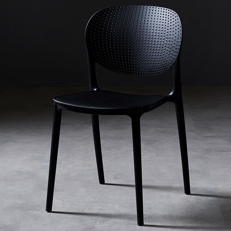 Plastic Scandinavian Kitchen Dining Room Side Chair Open Back Chair Black 1 Piece Clearhalo ' kitchen&dining_furn' 'Dining Chairs' 'Dining Tables & Seating' 'dining_chair' 'furn' 'furn_dining_chair' 'Furniture' 'furniture_dining_chair' 'Kitchen & Dining Furniture' 'kitchen' 4481021