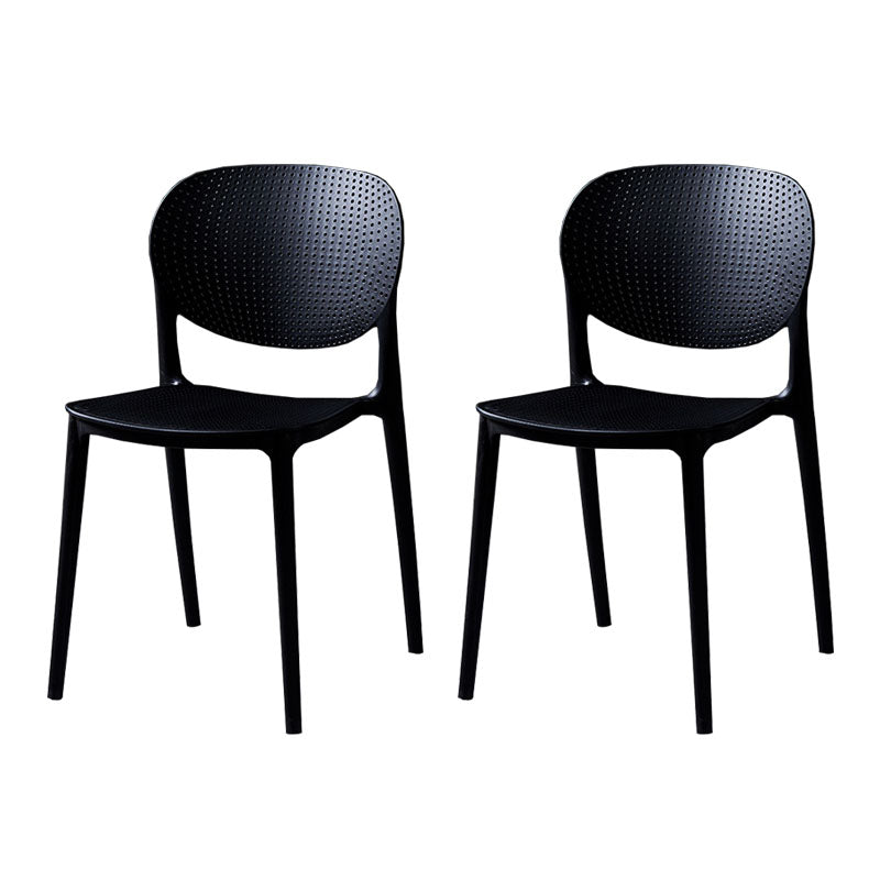 Plastic Scandinavian Kitchen Dining Room Side Chair Open Back Chair Black 2 Piece Set Clearhalo ' kitchen&dining_furn' 'Dining Chairs' 'Dining Tables & Seating' 'dining_chair' 'furn' 'furn_dining_chair' 'Furniture' 'furniture_dining_chair' 'Kitchen & Dining Furniture' 'kitchen' 4481022