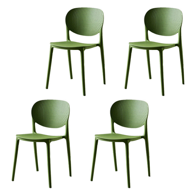 Plastic Scandinavian Kitchen Dining Room Side Chair Open Back Chair Green 4 Piece Set Clearhalo ' kitchen&dining_furn' 'Dining Chairs' 'Dining Tables & Seating' 'dining_chair' 'furn' 'furn_dining_chair' 'Furniture' 'furniture_dining_chair' 'Kitchen & Dining Furniture' 'kitchen' 4481026