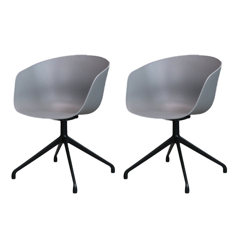 Swivel Plastic Dining Room Arm Chair Modern Solid Back Dining Chair Grey 2 Piece Set Clearhalo ' kitchen&dining_furn' 'Dining Chairs' 'Dining Tables & Seating' 'dining_chair' 'furn' 'furn_dining_chair' 'Furniture' 'furniture_dining_chair' 'Kitchen & Dining Furniture' 'kitchen' 4481029