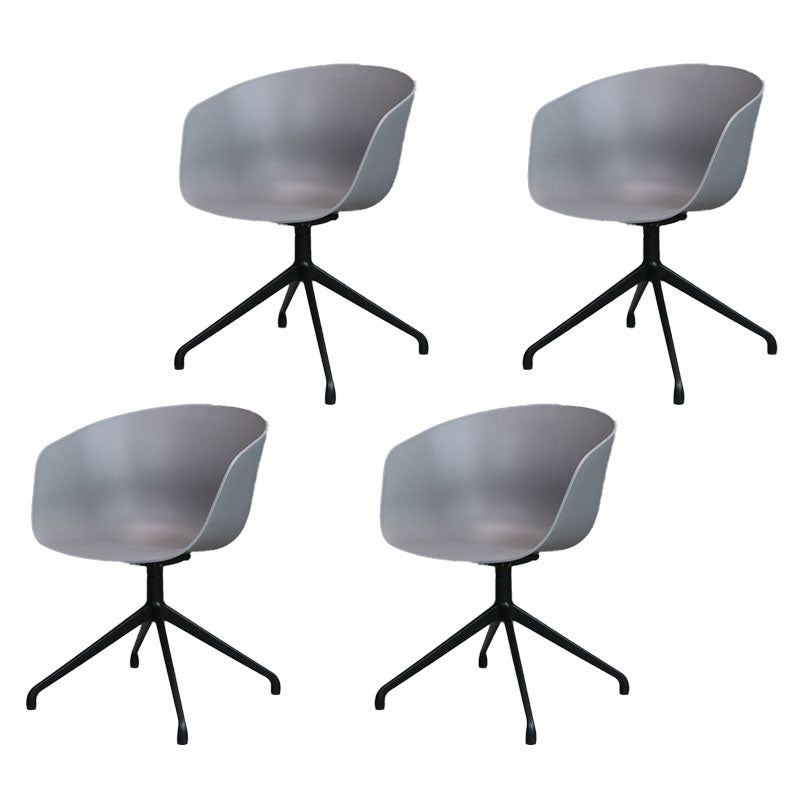 Swivel Plastic Dining Room Arm Chair Modern Solid Back Dining Chair Grey 4 Piece Set Clearhalo ' kitchen&dining_furn' 'Dining Chairs' 'Dining Tables & Seating' 'dining_chair' 'furn' 'furn_dining_chair' 'Furniture' 'furniture_dining_chair' 'Kitchen & Dining Furniture' 'kitchen' 4481030