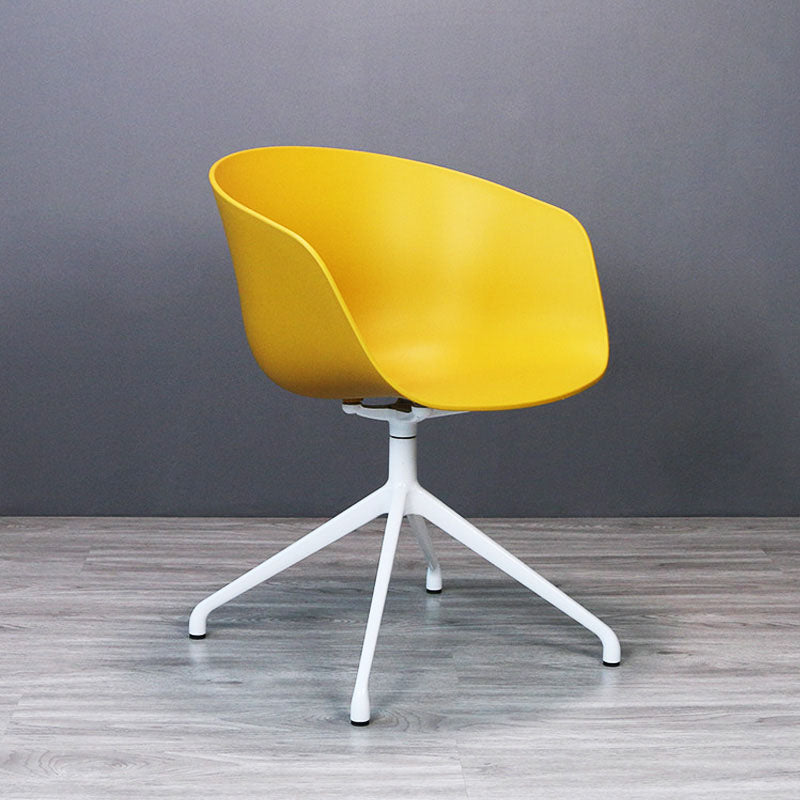 Swivel Plastic Dining Room Arm Chair Modern Solid Back Dining Chair Clearhalo ' kitchen&dining_furn' 'Dining Chairs' 'Dining Tables & Seating' 'dining_chair' 'furn' 'furn_dining_chair' 'Furniture' 'furniture_dining_chair' 'Kitchen & Dining Furniture' 'kitchen' 4481031