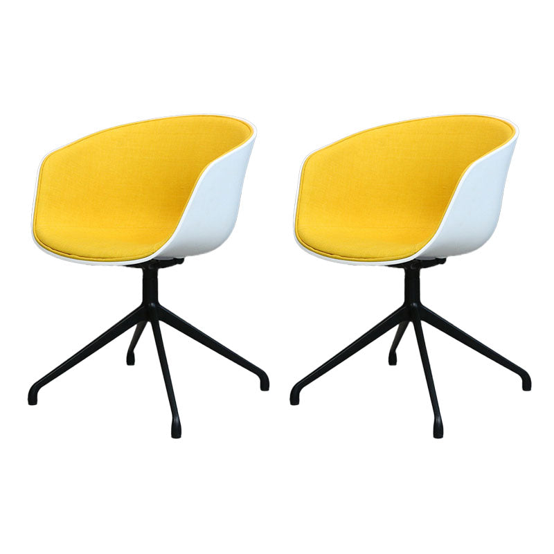 Swivel Plastic Dining Room Arm Chair Modern Solid Back Dining Chair Yellow 2 Piece Set Clearhalo ' kitchen&dining_furn' 'Dining Chairs' 'Dining Tables & Seating' 'dining_chair' 'furn' 'furn_dining_chair' 'Furniture' 'furniture_dining_chair' 'Kitchen & Dining Furniture' 'kitchen' 4481032