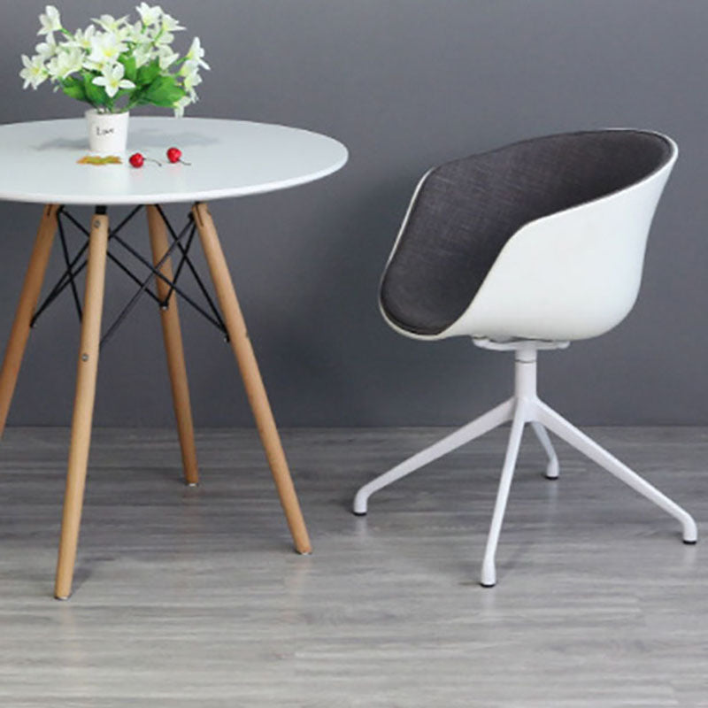 Swivel Plastic Dining Room Arm Chair Modern Solid Back Dining Chair Clearhalo ' kitchen&dining_furn' 'Dining Chairs' 'Dining Tables & Seating' 'dining_chair' 'furn' 'furn_dining_chair' 'Furniture' 'furniture_dining_chair' 'Kitchen & Dining Furniture' 'kitchen' 4481033