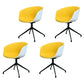 Swivel Plastic Dining Room Arm Chair Modern Solid Back Dining Chair Yellow 4 Piece Set Clearhalo ' kitchen&dining_furn' 'Dining Chairs' 'Dining Tables & Seating' 'dining_chair' 'furn' 'furn_dining_chair' 'Furniture' 'furniture_dining_chair' 'Kitchen & Dining Furniture' 'kitchen' 4481034