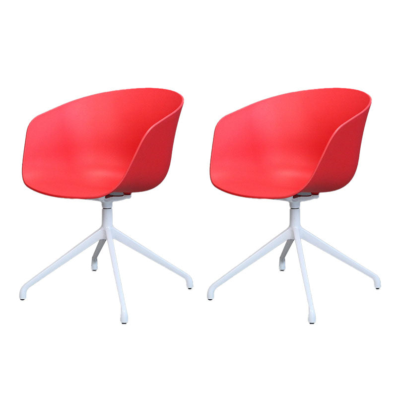 Swivel Plastic Dining Room Arm Chair Modern Solid Back Dining Chair Red 2 Piece Set Clearhalo ' kitchen&dining_furn' 'Dining Chairs' 'Dining Tables & Seating' 'dining_chair' 'furn' 'furn_dining_chair' 'Furniture' 'furniture_dining_chair' 'Kitchen & Dining Furniture' 'kitchen' 4481040