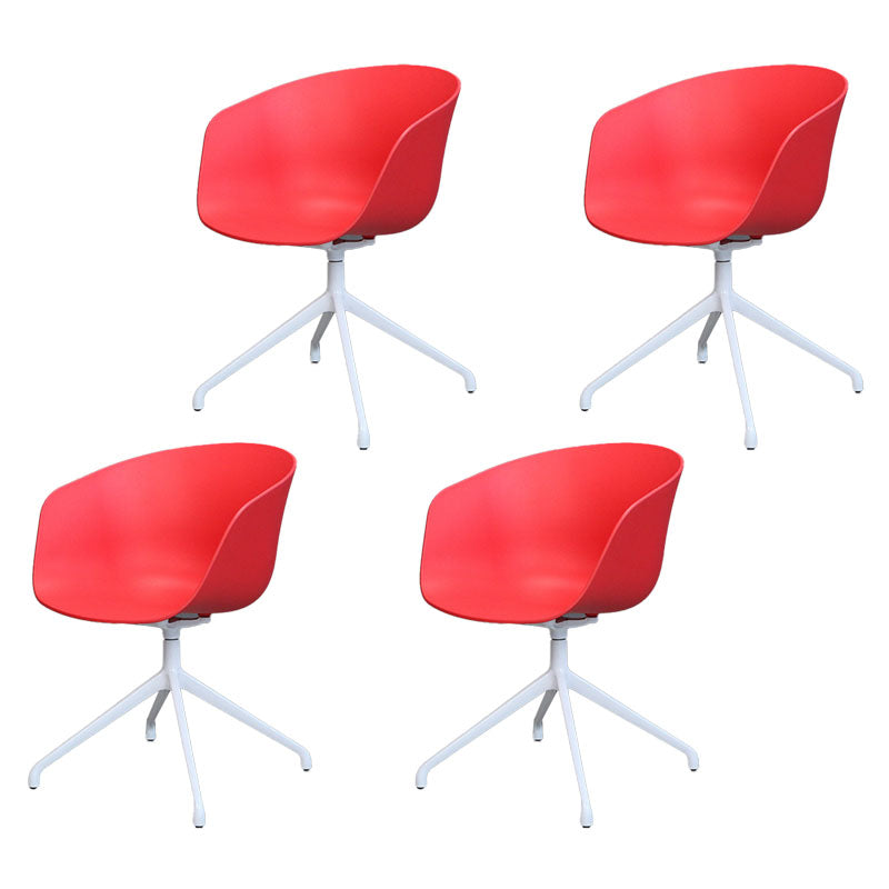 Swivel Plastic Dining Room Arm Chair Modern Solid Back Dining Chair Red 4 Piece Set Clearhalo ' kitchen&dining_furn' 'Dining Chairs' 'Dining Tables & Seating' 'dining_chair' 'furn' 'furn_dining_chair' 'Furniture' 'furniture_dining_chair' 'Kitchen & Dining Furniture' 'kitchen' 4481043