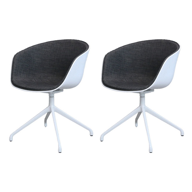 Swivel Plastic Dining Room Arm Chair Modern Solid Back Dining Chair Dark Gray 2 Piece Set Clearhalo ' kitchen&dining_furn' 'Dining Chairs' 'Dining Tables & Seating' 'dining_chair' 'furn' 'furn_dining_chair' 'Furniture' 'furniture_dining_chair' 'Kitchen & Dining Furniture' 'kitchen' 4481044