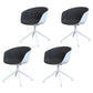 Swivel Plastic Dining Room Arm Chair Modern Solid Back Dining Chair Dark Gray 4 Piece Set Clearhalo ' kitchen&dining_furn' 'Dining Chairs' 'Dining Tables & Seating' 'dining_chair' 'furn' 'furn_dining_chair' 'Furniture' 'furniture_dining_chair' 'Kitchen & Dining Furniture' 'kitchen' 4481045