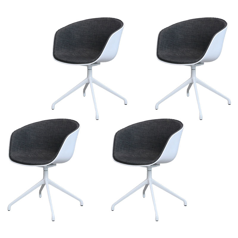 Swivel Plastic Dining Room Arm Chair Modern Solid Back Dining Chair Dark Gray 4 Piece Set Clearhalo ' kitchen&dining_furn' 'Dining Chairs' 'Dining Tables & Seating' 'dining_chair' 'furn' 'furn_dining_chair' 'Furniture' 'furniture_dining_chair' 'Kitchen & Dining Furniture' 'kitchen' 4481045