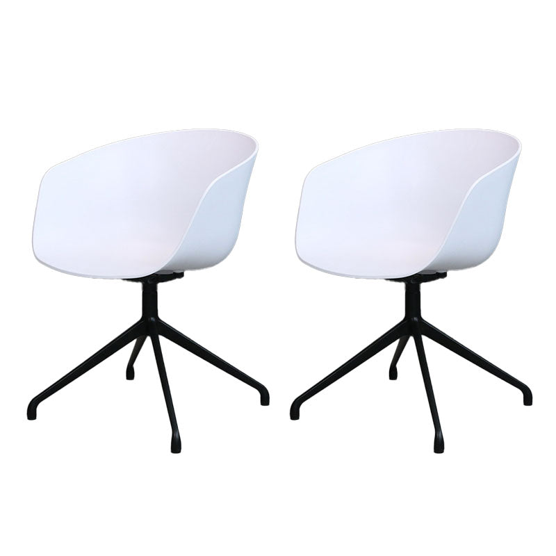 Swivel Plastic Dining Room Arm Chair Modern Solid Back Dining Chair White 2 Piece Set Clearhalo ' kitchen&dining_furn' 'Dining Chairs' 'Dining Tables & Seating' 'dining_chair' 'furn' 'furn_dining_chair' 'Furniture' 'furniture_dining_chair' 'Kitchen & Dining Furniture' 'kitchen' 4481046