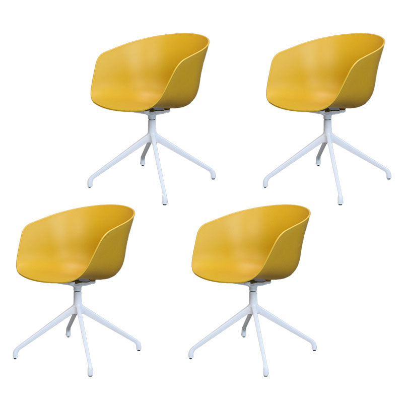 Swivel Plastic Dining Room Arm Chair Modern Solid Back Dining Chair Ginger 4 Piece Set Clearhalo ' kitchen&dining_furn' 'Dining Chairs' 'Dining Tables & Seating' 'dining_chair' 'furn' 'furn_dining_chair' 'Furniture' 'furniture_dining_chair' 'Kitchen & Dining Furniture' 'kitchen' 4481049