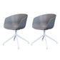 Swivel Plastic Dining Room Arm Chair Modern Solid Back Dining Chair Silver Gray 2 Piece Set Clearhalo ' kitchen&dining_furn' 'Dining Chairs' 'Dining Tables & Seating' 'dining_chair' 'furn' 'furn_dining_chair' 'Furniture' 'furniture_dining_chair' 'Kitchen & Dining Furniture' 'kitchen' 4481050