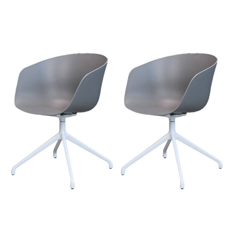 Swivel Plastic Dining Room Arm Chair Modern Solid Back Dining Chair Silver Gray 2 Piece Set Clearhalo ' kitchen&dining_furn' 'Dining Chairs' 'Dining Tables & Seating' 'dining_chair' 'furn' 'furn_dining_chair' 'Furniture' 'furniture_dining_chair' 'Kitchen & Dining Furniture' 'kitchen' 4481050