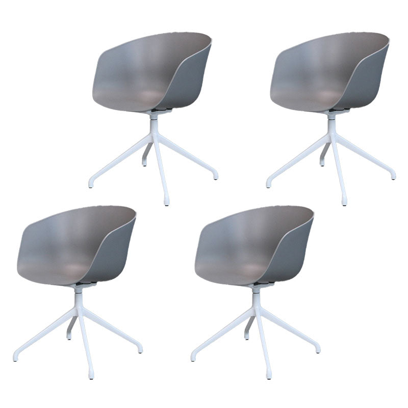 Swivel Plastic Dining Room Arm Chair Modern Solid Back Dining Chair Silver Gray 4 Piece Set Clearhalo ' kitchen&dining_furn' 'Dining Chairs' 'Dining Tables & Seating' 'dining_chair' 'furn' 'furn_dining_chair' 'Furniture' 'furniture_dining_chair' 'Kitchen & Dining Furniture' 'kitchen' 4481051