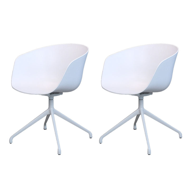 Swivel Plastic Dining Room Arm Chair Modern Solid Back Dining Chair Gloss White 2 Piece Set Clearhalo ' kitchen&dining_furn' 'Dining Chairs' 'Dining Tables & Seating' 'dining_chair' 'furn' 'furn_dining_chair' 'Furniture' 'furniture_dining_chair' 'Kitchen & Dining Furniture' 'kitchen' 4481054