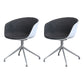 Swivel Plastic Dining Room Arm Chair Modern Solid Back Dining Chair Black-Gray 2 Piece Set Clearhalo ' kitchen&dining_furn' 'Dining Chairs' 'Dining Tables & Seating' 'dining_chair' 'furn' 'furn_dining_chair' 'Furniture' 'furniture_dining_chair' 'Kitchen & Dining Furniture' 'kitchen' 4481055