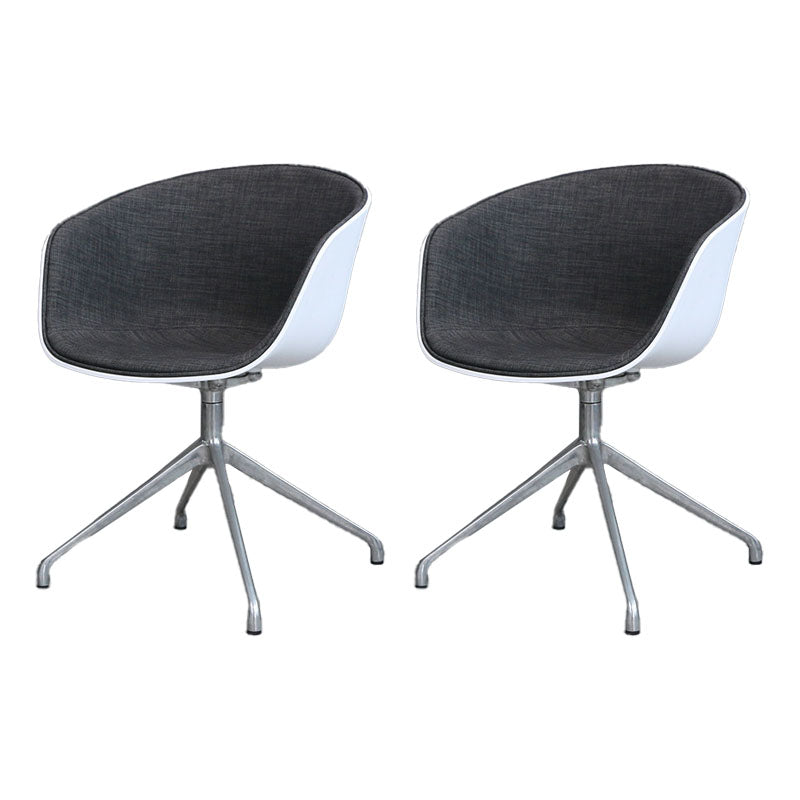Swivel Plastic Dining Room Arm Chair Modern Solid Back Dining Chair Black-Gray 2 Piece Set Clearhalo ' kitchen&dining_furn' 'Dining Chairs' 'Dining Tables & Seating' 'dining_chair' 'furn' 'furn_dining_chair' 'Furniture' 'furniture_dining_chair' 'Kitchen & Dining Furniture' 'kitchen' 4481055