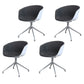 Swivel Plastic Dining Room Arm Chair Modern Solid Back Dining Chair Black-Gray 4 Piece Set Clearhalo ' kitchen&dining_furn' 'Dining Chairs' 'Dining Tables & Seating' 'dining_chair' 'furn' 'furn_dining_chair' 'Furniture' 'furniture_dining_chair' 'Kitchen & Dining Furniture' 'kitchen' 4481056