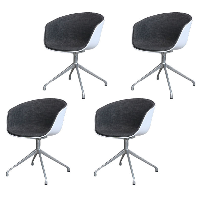 Swivel Plastic Dining Room Arm Chair Modern Solid Back Dining Chair Black-Gray 4 Piece Set Clearhalo ' kitchen&dining_furn' 'Dining Chairs' 'Dining Tables & Seating' 'dining_chair' 'furn' 'furn_dining_chair' 'Furniture' 'furniture_dining_chair' 'Kitchen & Dining Furniture' 'kitchen' 4481056