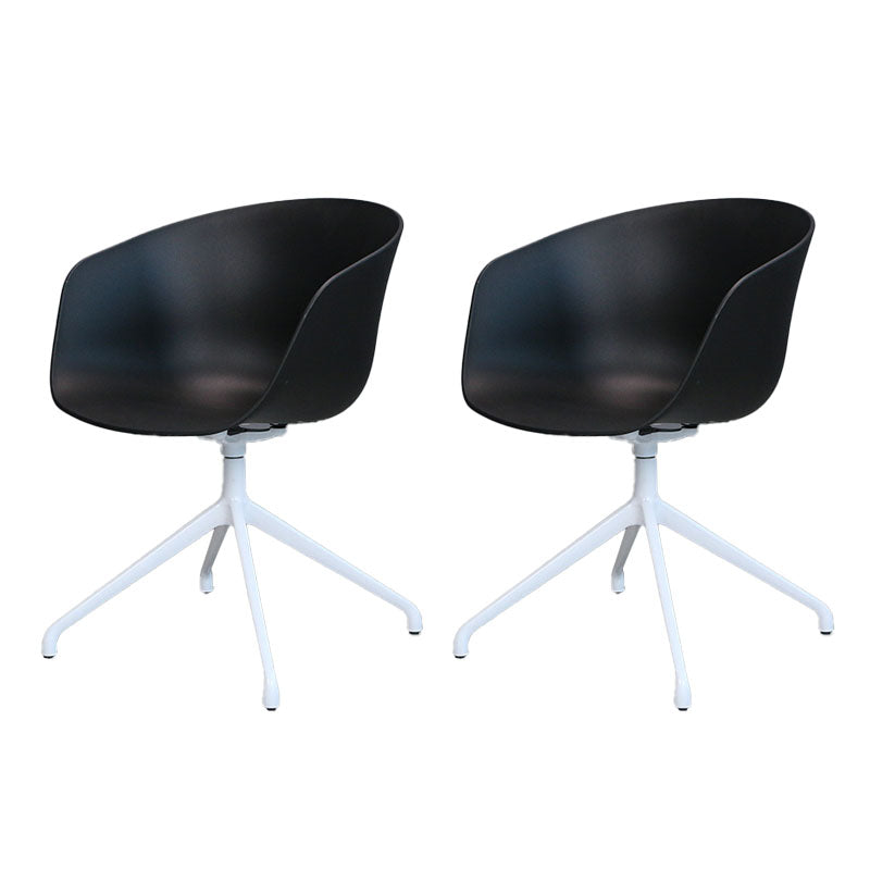 Swivel Plastic Dining Room Arm Chair Modern Solid Back Dining Chair Black 2 Piece Set Clearhalo ' kitchen&dining_furn' 'Dining Chairs' 'Dining Tables & Seating' 'dining_chair' 'furn' 'furn_dining_chair' 'Furniture' 'furniture_dining_chair' 'Kitchen & Dining Furniture' 'kitchen' 4481059