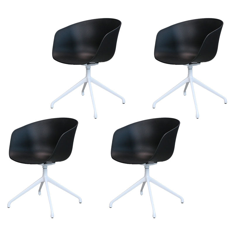 Swivel Plastic Dining Room Arm Chair Modern Solid Back Dining Chair Black 4 Piece Set Clearhalo ' kitchen&dining_furn' 'Dining Chairs' 'Dining Tables & Seating' 'dining_chair' 'furn' 'furn_dining_chair' 'Furniture' 'furniture_dining_chair' 'Kitchen & Dining Furniture' 'kitchen' 4481060