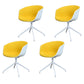 Swivel Plastic Dining Room Arm Chair Modern Solid Back Dining Chair Light Yellow 4 Piece Set Clearhalo ' kitchen&dining_furn' 'Dining Chairs' 'Dining Tables & Seating' 'dining_chair' 'furn' 'furn_dining_chair' 'Furniture' 'furniture_dining_chair' 'Kitchen & Dining Furniture' 'kitchen' 4481062