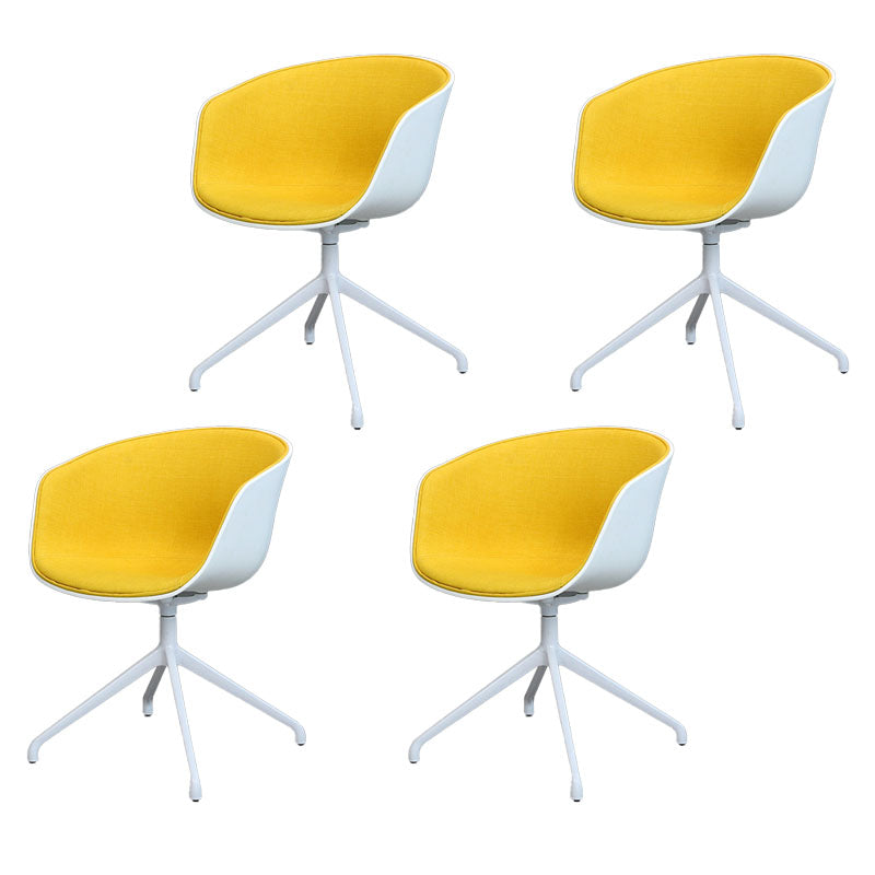 Swivel Plastic Dining Room Arm Chair Modern Solid Back Dining Chair Light Yellow 4 Piece Set Clearhalo ' kitchen&dining_furn' 'Dining Chairs' 'Dining Tables & Seating' 'dining_chair' 'furn' 'furn_dining_chair' 'Furniture' 'furniture_dining_chair' 'Kitchen & Dining Furniture' 'kitchen' 4481062