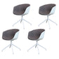 Swivel Plastic Dining Room Arm Chair Modern Solid Back Dining Chair Smoke Gray 4 Piece Set Clearhalo ' kitchen&dining_furn' 'Dining Chairs' 'Dining Tables & Seating' 'dining_chair' 'furn' 'furn_dining_chair' 'Furniture' 'furniture_dining_chair' 'Kitchen & Dining Furniture' 'kitchen' 4481072