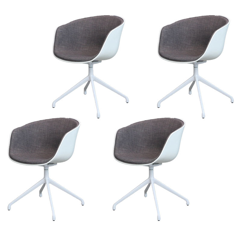 Swivel Plastic Dining Room Arm Chair Modern Solid Back Dining Chair Smoke Gray 4 Piece Set Clearhalo ' kitchen&dining_furn' 'Dining Chairs' 'Dining Tables & Seating' 'dining_chair' 'furn' 'furn_dining_chair' 'Furniture' 'furniture_dining_chair' 'Kitchen & Dining Furniture' 'kitchen' 4481072