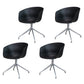 Swivel Plastic Dining Room Arm Chair Modern Solid Back Dining Chair Gloss Black 4 Piece Set Clearhalo ' kitchen&dining_furn' 'Dining Chairs' 'Dining Tables & Seating' 'dining_chair' 'furn' 'furn_dining_chair' 'Furniture' 'furniture_dining_chair' 'Kitchen & Dining Furniture' 'kitchen' 4481074