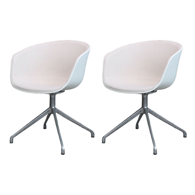 Swivel Plastic Dining Room Arm Chair Modern Solid Back Dining Chair Off-White 2 Piece Set Clearhalo ' kitchen&dining_furn' 'Dining Chairs' 'Dining Tables & Seating' 'dining_chair' 'furn' 'furn_dining_chair' 'Furniture' 'furniture_dining_chair' 'Kitchen & Dining Furniture' 'kitchen' 4481081