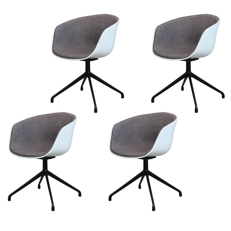 Swivel Plastic Dining Room Arm Chair Modern Solid Back Dining Chair Pewter 4 Piece Set Clearhalo ' kitchen&dining_furn' 'Dining Chairs' 'Dining Tables & Seating' 'dining_chair' 'furn' 'furn_dining_chair' 'Furniture' 'furniture_dining_chair' 'Kitchen & Dining Furniture' 'kitchen' 4481084