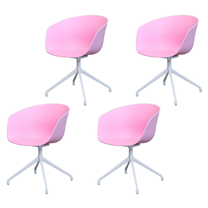 Swivel Plastic Dining Room Arm Chair Modern Solid Back Dining Chair Rose Bloom 4 Piece Set Clearhalo ' kitchen&dining_furn' 'Dining Chairs' 'Dining Tables & Seating' 'dining_chair' 'furn' 'furn_dining_chair' 'Furniture' 'furniture_dining_chair' 'Kitchen & Dining Furniture' 'kitchen' 4481086