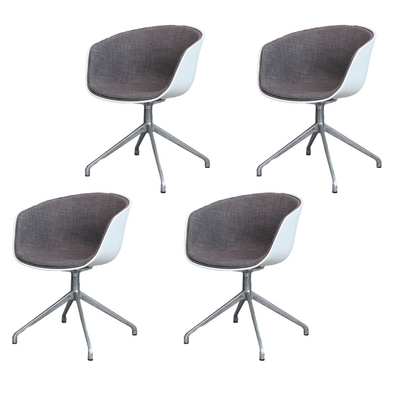 Swivel Plastic Dining Room Arm Chair Modern Solid Back Dining Chair Gray-White 4 Piece Set Clearhalo ' kitchen&dining_furn' 'Dining Chairs' 'Dining Tables & Seating' 'dining_chair' 'furn' 'furn_dining_chair' 'Furniture' 'furniture_dining_chair' 'Kitchen & Dining Furniture' 'kitchen' 4481088