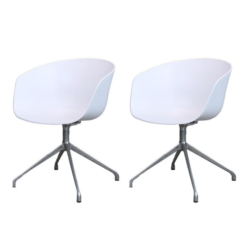Swivel Plastic Dining Room Arm Chair Modern Solid Back Dining Chair Ivory 2 Piece Set Clearhalo ' kitchen&dining_furn' 'Dining Chairs' 'Dining Tables & Seating' 'dining_chair' 'furn' 'furn_dining_chair' 'Furniture' 'furniture_dining_chair' 'Kitchen & Dining Furniture' 'kitchen' 4481095