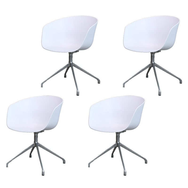 Swivel Plastic Dining Room Arm Chair Modern Solid Back Dining Chair Ivory 4 Piece Set Clearhalo ' kitchen&dining_furn' 'Dining Chairs' 'Dining Tables & Seating' 'dining_chair' 'furn' 'furn_dining_chair' 'Furniture' 'furniture_dining_chair' 'Kitchen & Dining Furniture' 'kitchen' 4481096