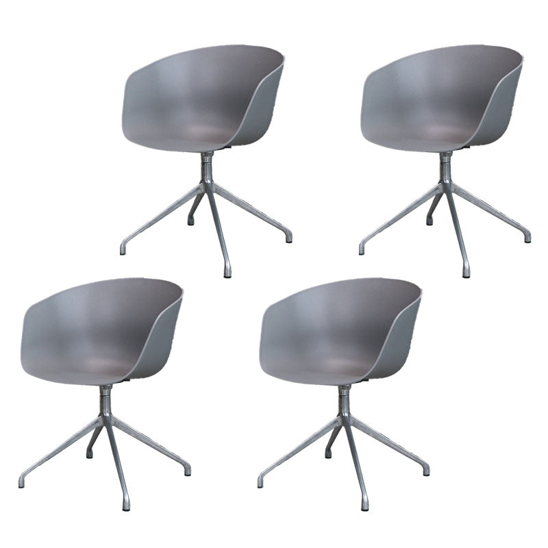 Swivel Plastic Dining Room Arm Chair Modern Solid Back Dining Chair Light Gray 4 Piece Set Clearhalo ' kitchen&dining_furn' 'Dining Chairs' 'Dining Tables & Seating' 'dining_chair' 'furn' 'furn_dining_chair' 'Furniture' 'furniture_dining_chair' 'Kitchen & Dining Furniture' 'kitchen' 4481098