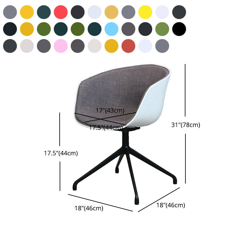Swivel Plastic Dining Room Arm Chair Modern Solid Back Dining Chair Clearhalo ' kitchen&dining_furn' 'Dining Chairs' 'Dining Tables & Seating' 'dining_chair' 'furn' 'furn_dining_chair' 'Furniture' 'furniture_dining_chair' 'Kitchen & Dining Furniture' 'kitchen' 4481099