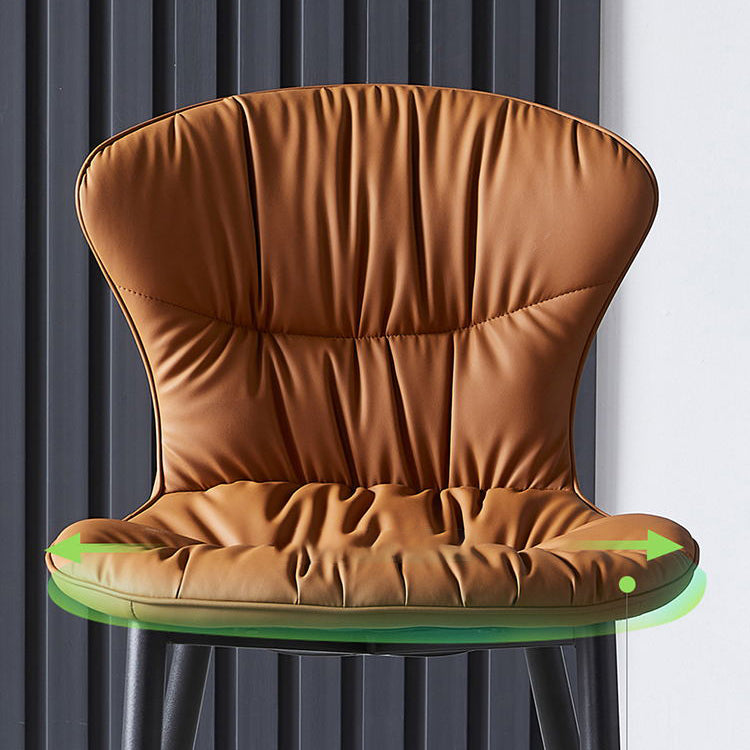 Contemporary Dining Armless Chair Matte Finish Leather Curved Parsons Side Chair Clearhalo ' kitchen&dining_furn' 'Dining Chairs' 'Dining Tables & Seating' 'dining_chair' 'Furniture' 'furniture_dining_chair' 'Kitchen & Dining Furniture' 'kitchen' 4481114