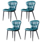Contemporary Dining Armless Chair Matte Finish Leather Curved Parsons Side Chair Navy Set of 4 Clearhalo ' kitchen&dining_furn' 'Dining Chairs' 'Dining Tables & Seating' 'dining_chair' 'Furniture' 'furniture_dining_chair' 'Kitchen & Dining Furniture' 'kitchen' 4481122