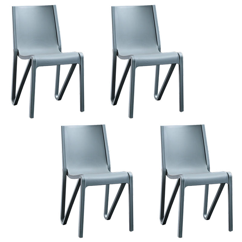 Plastic Scandinavian Kitchen Dining Room Side Chair Solid Back Chair Grey 4 Piece Set Clearhalo ' kitchen&dining_furn' 'Dining Chairs' 'Dining Tables & Seating' 'dining_chair' 'furn' 'furn_dining_chair' 'Furniture' 'furniture_dining_chair' 'Kitchen & Dining Furniture' 'kitchen' 4481126