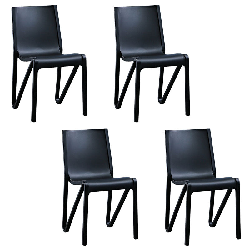 Plastic Scandinavian Kitchen Dining Room Side Chair Solid Back Chair Black 4 Piece Set Clearhalo ' kitchen&dining_furn' 'Dining Chairs' 'Dining Tables & Seating' 'dining_chair' 'furn' 'furn_dining_chair' 'Furniture' 'furniture_dining_chair' 'Kitchen & Dining Furniture' 'kitchen' 4481128