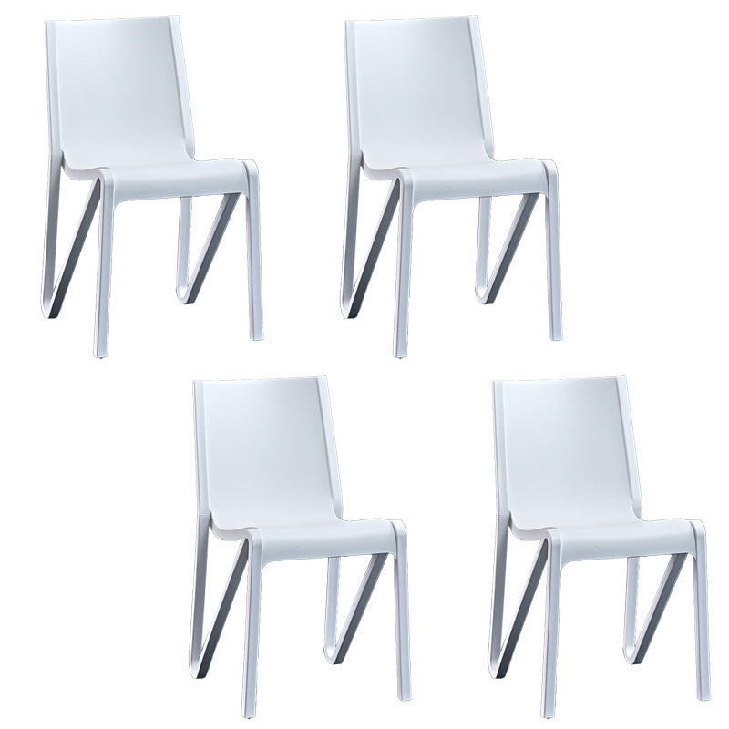 Plastic Scandinavian Kitchen Dining Room Side Chair Solid Back Chair White 4 Piece Set Clearhalo ' kitchen&dining_furn' 'Dining Chairs' 'Dining Tables & Seating' 'dining_chair' 'furn' 'furn_dining_chair' 'Furniture' 'furniture_dining_chair' 'Kitchen & Dining Furniture' 'kitchen' 4481130
