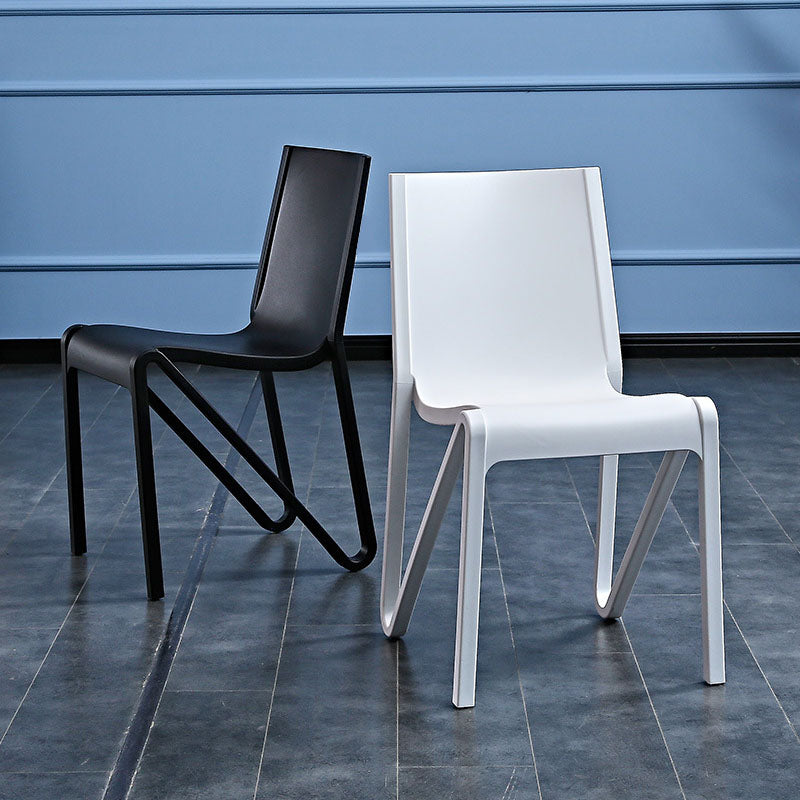 Plastic Scandinavian Kitchen Dining Room Side Chair Solid Back Chair Clearhalo ' kitchen&dining_furn' 'Dining Chairs' 'Dining Tables & Seating' 'dining_chair' 'furn' 'furn_dining_chair' 'Furniture' 'furniture_dining_chair' 'Kitchen & Dining Furniture' 'kitchen' 4481131