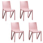 Plastic Scandinavian Kitchen Dining Room Side Chair Solid Back Chair Pink 4 Piece Set Clearhalo ' kitchen&dining_furn' 'Dining Chairs' 'Dining Tables & Seating' 'dining_chair' 'furn' 'furn_dining_chair' 'Furniture' 'furniture_dining_chair' 'Kitchen & Dining Furniture' 'kitchen' 4481132